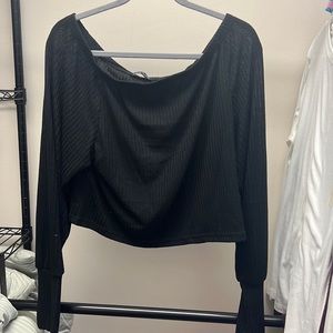 Cropped Black SHEIN Off the shoulder top Size Large